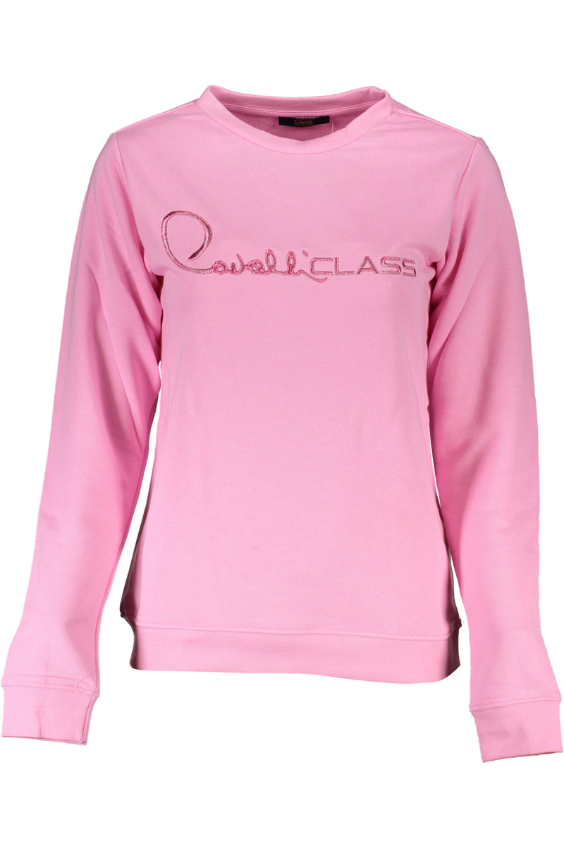 CAVALLI CLASS WOMEN'S PINK SWEATSHIRT WITHOUT ZIP-0