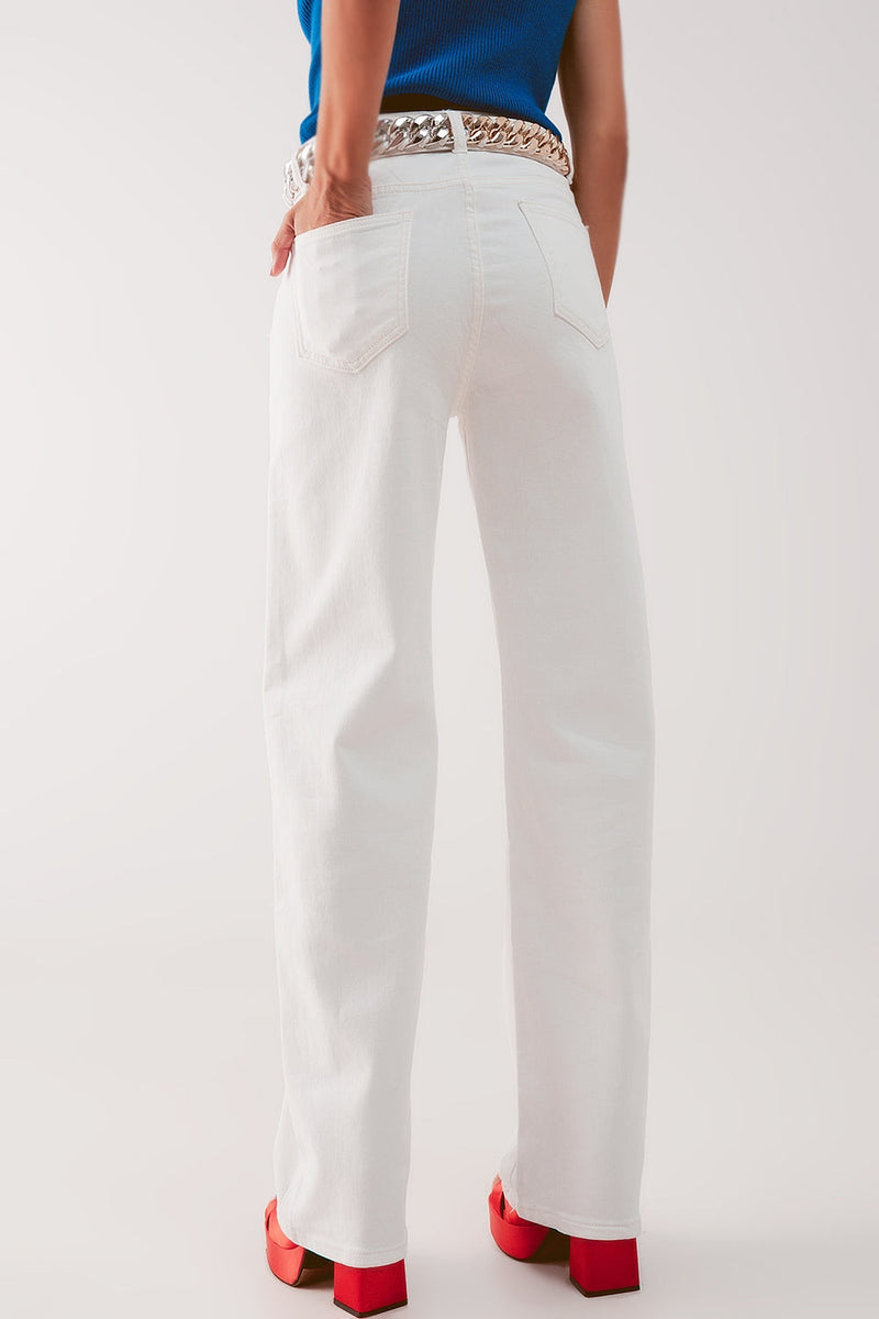 High Rise Slouchy Mom Jeans in Cream-3