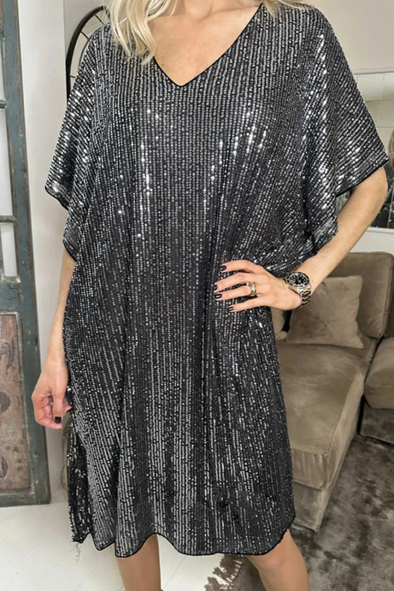 Midnight Shimmer Shift Dress-0