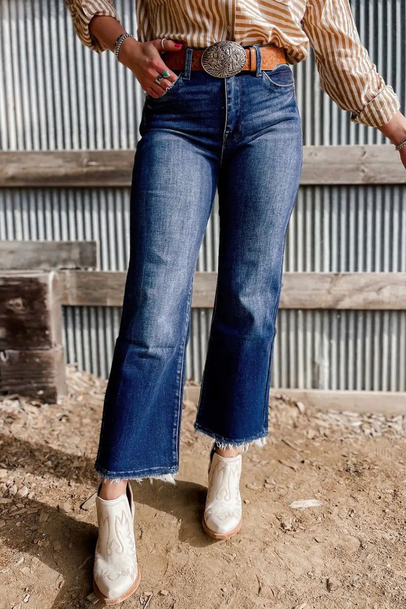 Stonewashed Skyline Flared Jeans-2