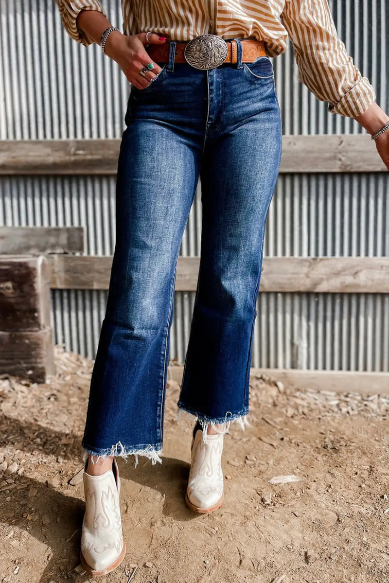 Stonewashed Skyline Flared Jeans-3